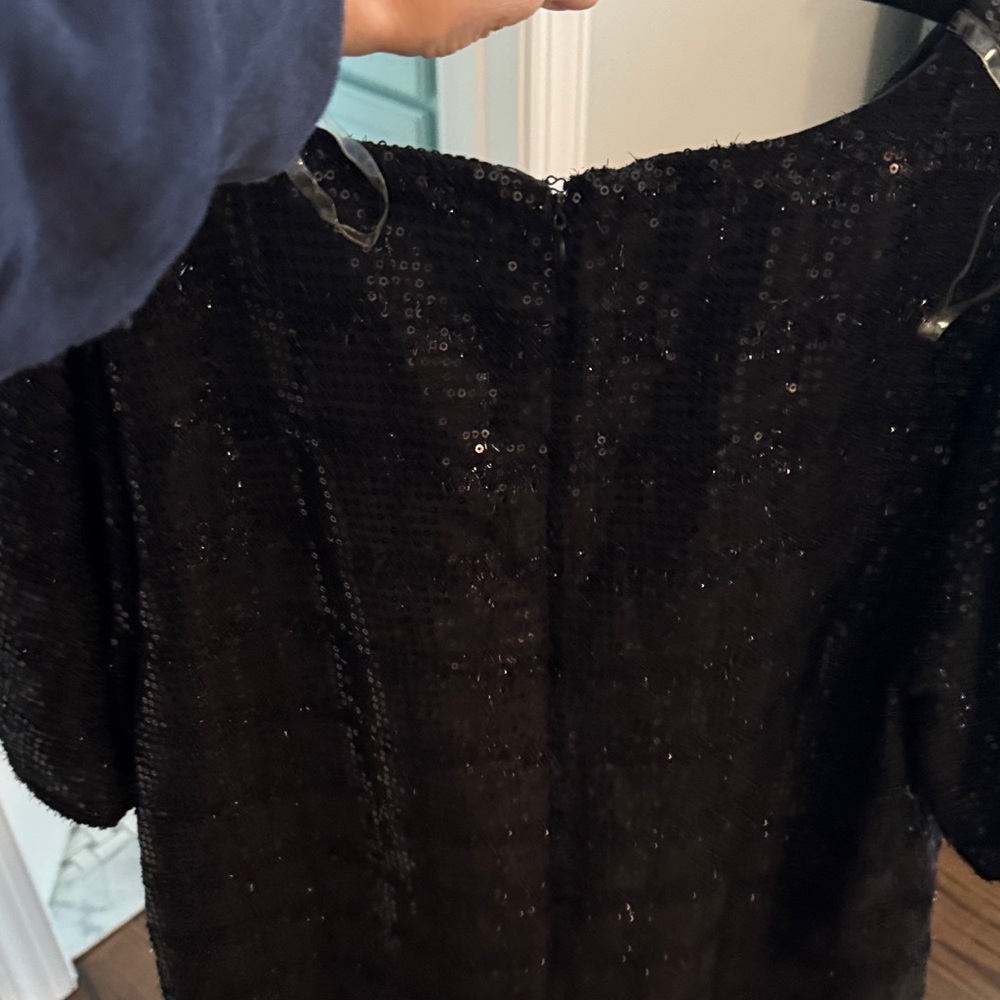 entro Black Sequin Dress with Subtle Pink Accent - Picture 3 of 3